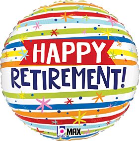 18" Happy Retirement Stripes