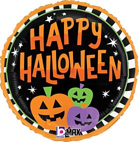 18" Halloween Striped Pumpkins