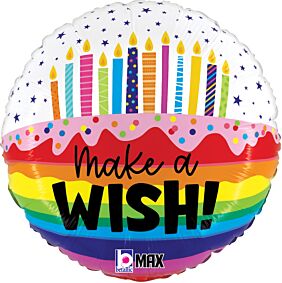 18" Rainbow Birthday Wishes