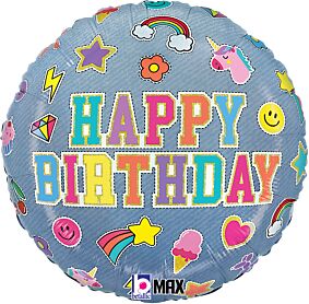 18" Birthday Denim Patches