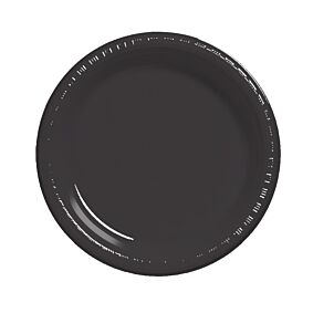 10.25" Plastic Plate-Black 12/50