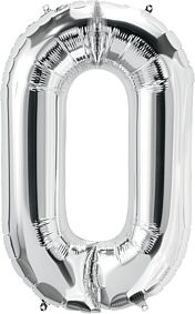 34" Number 0 - Silver