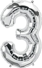 34" Number 3 - Silver