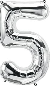 34" Number 5 - Silver