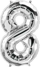 34" Number 8 - Silver