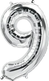 34" Number 9 - Silver