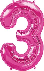 34" Number 3 - Pink