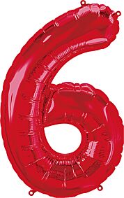 34" Number 6 - Red