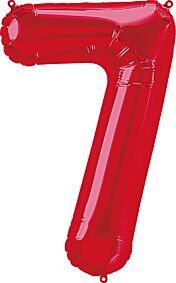 34" Number 7 - Red