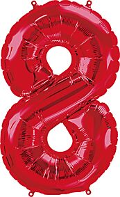 34" Number 8 - Red