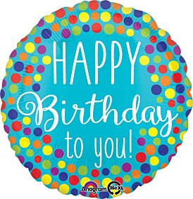 17" Happy Birthday to You Dots