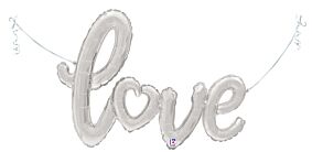 47" Love Script Silver