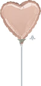 9" Rose Gold Heart Flat