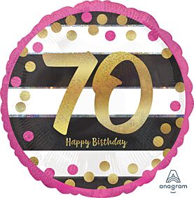 18" Pink & Gold Milestone 70 Holographic