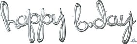 76" Phrase Happy Bday Silver Consumer Inflate