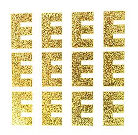 1.5" Soft Gold Glitter Letter E