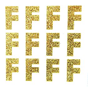 1.5" Soft Gold Glitter Letter F