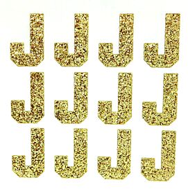 1.5" Soft Gold Glitter Letter J