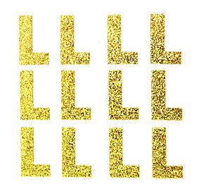 1.5" Soft Gold Glitter Letter L