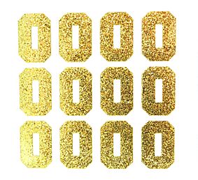 1.5" Sft Gold Glitter Letter O/0