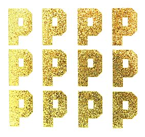 1.5" Soft Gold Glitter Letter P
