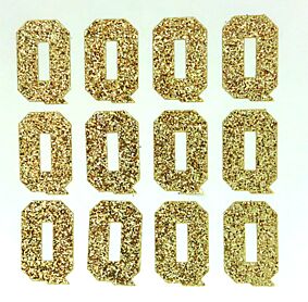 1.5" Soft Gold Glitter Letter Q