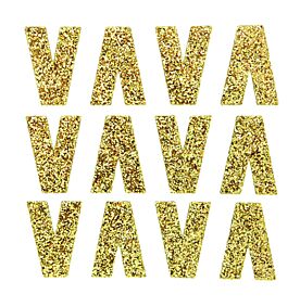 1.5" Soft Gold Glitter Letter V