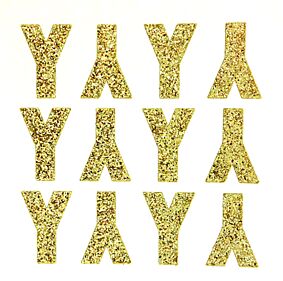 1.5" Soft Gold Glitter Letter Y