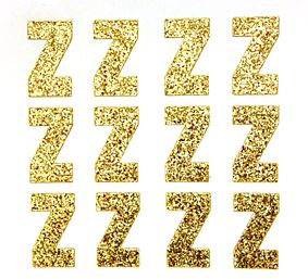 1.5" Soft Gold Glitter Letter Z