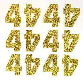 1.5" Soft Gold Glitter Number 4