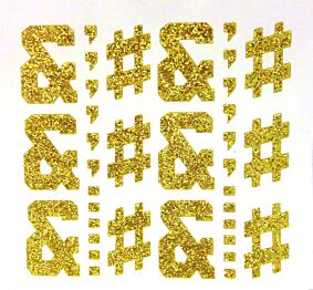 1.5" Soft Gold Glitter Ampersand