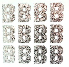 1.5" Silver Glitter Letter B