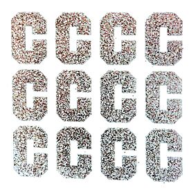 1.5" Silver Glitter Letter C