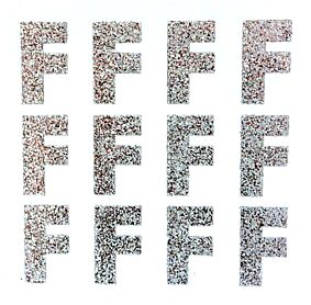 1.5" Silver Glitter Letter F