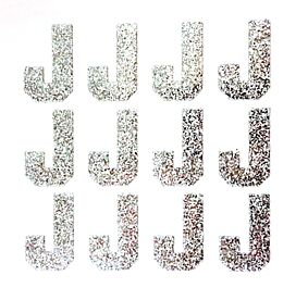 1.5" Silver Glitter Letter J
