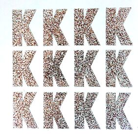 1.5" Silver Glitter Letter K