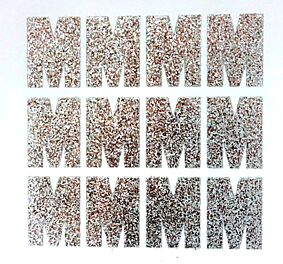 1.5" Silver Glitter Letter M