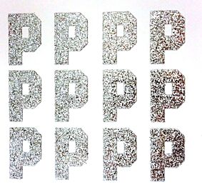 1.5" Silver Glitter Letter P