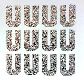 1.5" Silver Glitter Letter U