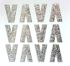 1.5" Silver Glitter Letter V