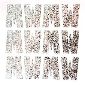 1.5" Silver Glitter Letter W