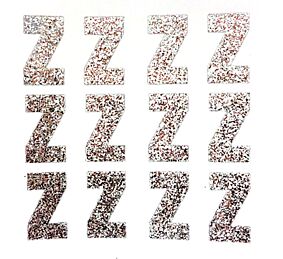1.5" Silver Glitter Letter Z
