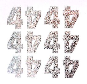 1.5" Silver Glitter Number 4