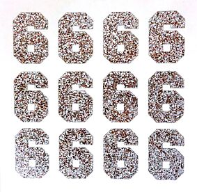 1.5" Silver Glitter Number 6/9