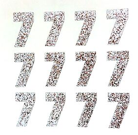 1.5" Silver Glitter Number 7
