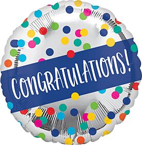 17" Congrats Silver Dots