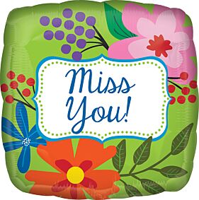 18" Miss You Green Floral