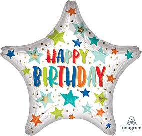 28" Bday Stars & Dots Jumbo