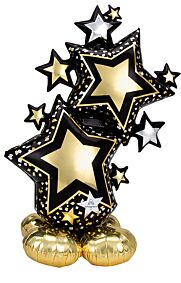 59" Star Cluster Black and Gold Airloonz