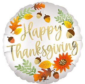 18" Satin Happy Thanksgiving